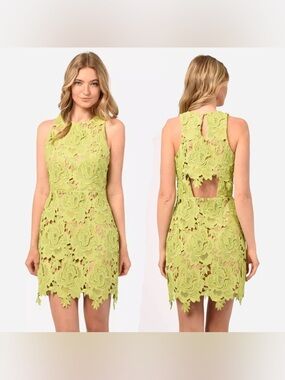 Adelyn Rae Cassie 3D Crochet Mini Dress. Medium.